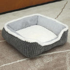 Luxury Square Grey Animal Bed - Super Soft, Washable, Anti-Slip & Water-Resistant, Suitable for Medium Size Dogs & Indoor Cats