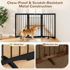 32" Extra Tall Free Standing Dog Gate Indoor, Foldable Pet Gate | for Doorways Stairs, 3-Panel Dog Fence with Support Feet for Stability, Folding Puppy Gate Easy to Carry No Drilling 54"x32"