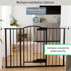 Ingenuity Easy Open Baby Gate & Dog Gate, Hands-Free Open Patent-Pending Foot Pedal, 27.5"-52" Wide, 28" Tall, Hardware or Pressure Mounted, Install in Doorway, Bottom of Stairs, or Wall - Espresso
