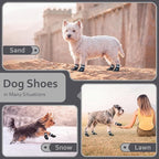 PAWsay Dog Boots Water-Resistant Non Slip Doggy Shoes | Non Slip Puppy Boots with Reflective Straps Prevent Injury Scratching Comfy Boots with Soft Thin Lining Lighten Friction