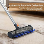 Pet Hair Remover for Carpet, Carpet Sweeper with Dust Container | Carpet Hair Removal Tool with 5 Feet Long Handle to Remove Cat and Dog Hair from Carpet, Rugs, Mats, Furniture, Upholstery