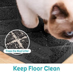 Conlun PVC Cat Litter Mat 24" x 15" Inch Black, Non-Slip, Less Waste Cat Litter Box Mat, Soft on Kitty’s Paws, Urine Waterproof