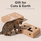 FUKUMARU Cat Scratcher 2 Packs, 25 Inch Cat Scratching Boards, L Shaped Pad | Cardboard Cat Scratcher for Indoor Cats, Vertical Scartch Pads with Ball Toy, Kitten Scratching Post Wall, Walnut Color