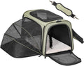 Petsfit Medium Expandable Cat Carrier for Air Travel, Up to 13 lb | 17 x 11 x 11 in; sized for Delta Air Lines, with locking zippers, a handy D-ring, large pocket and multi-side ventilation.