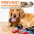 EXPAWLORER Dog Socks to Prevent Licking Paws with Grippers for Hardwood Floors Anti Slip, Cute Double Sides Dog Winter Shoes Booties Boots & Paw Protectors with for Small Medium Large Senior Dogs L