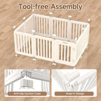 EVERFRONT Dog Playpen with Door - Dog Pen Indoor - Easy Assemble Dog Play Pen - Puppy Playpen, Cat Playpen, Small Animal Playpen, Dog Play Pen Indoors (White, 24", 10 Panels)