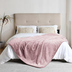 Soft Waterproof Blanket for Bed Couch Sofa, Dusty Pink, 50x60 inches | Liquid Pee Proof Pet Blanket for Dog Puppy Cat, Reversible Sherpa Fleece Blanket for Couch Cover, Furniture Protector