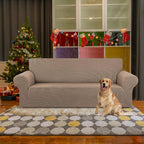 Stretch Couch Covers for Sofa, 3 Cushion Couch Slipcover,Camel | 1-Piece Washable Sofa Cover Pet Friendly(78"-94") Furniture Protector Soft Jacquard, Elastic Bottom for Dogs & Kids