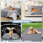 Smiry Waterproof Reversible Dog Bed Cover Pet Blanket | Pet Friendly, Soft Fabric, Washable Dog Blanket for Furniture Bed Couch Sofa, Checkered (82"x120", Grey/Light Grey)