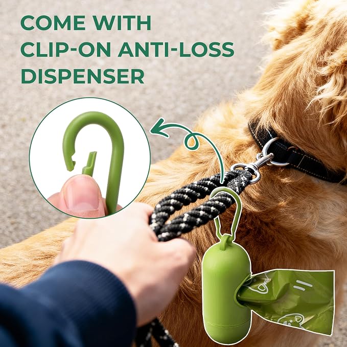 Dyforce Dog Poop Bags Rolls with Dispenser 600 Count Value Pack | Extra Thick Strong Leak Proof Poop Bags for Dogs Doggy with Holder, Scented Pet Waste Cat Litter Bags 9x13" Bulk