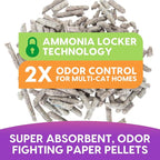 Fresh News Recycled Paper Multi-Cat Pellet Non-Clumping Paper Cat Litter, 25 Pound, 2X Odor Control, Made in USA