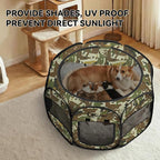 Siedihit Dog Cat Playpen, Medium Puppy Pet Playpen, Dog Crate Tent Cage | Indoor/Outdoor, Portable Pop Up Dogs Kennel Playpen with Carrying Case for Dogs/Cats/Rabbits(Green Camo, Medium)