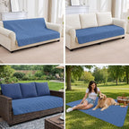 PAWFINITY Waterproof Bed Cover for Dogs, Pet Blanket for Mattress Washable | Paw Print Quilted, Hair Resistant, Anti Cat Scratch, Pee Proof Furniture Protector for Cal King Bed, 82x102 Inch, Blue