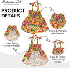 Parisian Pet Hawaiian Dog Dress - 100% Cotton Summer Clothes for Small Dogs Girl - Pet Dress with Pull-Up Straps - Floral Beach Dog Outfit - Lightweight Puppy Clothes - Stylish Dresses for Dogs