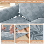 ZNSAYOTX Stretch Armchair Covers for, 1-Piece Chair Slipcovers for Living Room, Furniture Protector with Elastic Bottom for Dogs Cats Kids Geometrical Jacquard Fabric (Small, Light Grey)