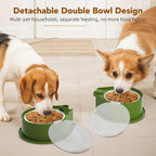Newget 304 Stainless Steel Dog Bowl Set with Lids, 24oz Foldable Pet Dishes | Dual Food & Water Pet Bowl, Anti-Skid, Keeps Food Fresh, Easy to Install, for Small - Large Dogs/Cats - Indoor & Outdoor Use