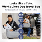 Rubyloo Puffer Dog Travel Bag for Dog Moms, Diaper Bag with Travel Bowls | 2 BPA-Free Collapsible Bowls, 2 Pet Food Containers, 9 Pockets, Everyday Puffer Bag Works With or Without Your Dog, Grey