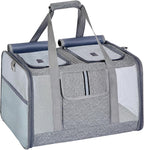 Lawfery Cat Carrier for 2 Cats, Large Soft-Sided Pet Travel Carrier, Dual Compartments, Privacy Protection, Dog Carrier for Small/Medium Dogs, Home & Outdoor Use