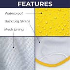 Dachshund Raincoat - Waterproof & Windproof Dog Jacket for Long Weiner Dogs, Adjustable Fit, Harness Hole - Yellow, X-Small