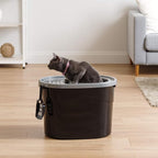 IRIS USA Large Top Entry Cat Litter Box, Hooded Privacy, Black/Gray | Multi-Cat Households, Protected Interior, Enclosed Top Access, Dog Proof Pan, Reduced Tracking, Odor Trapping