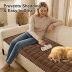 Smiry Couch Cover for Dogs, Non Slip Fuzzy Pet Sofa Arm Covers Washable | Sofa Slipcovers for Armrest & Backrest, Soft Thick Furniture Protector for Cats Dogs, Against Fur, Dirt (35.4"x35.4")
