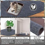 Tinideya 2 Pcs Corner Cat Litter Mat 29 Inch for Corner Machine Washable Litter Mat Ridged Design Fan Shaped Absorbent Cat Litter Rug for Box Less Waste Space(Gray)