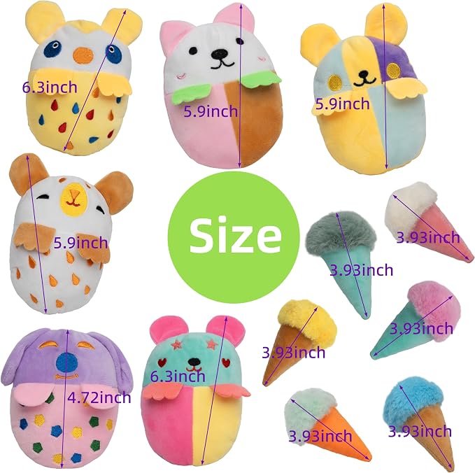 20 Pack Puppy Squeaky Dog Toys Set Plush Puppies,Cute Chew Pets Dog Toy with Squeakers for Small Dogs Playtime