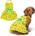 Parisian Pet Cactus Dog Dress - Summer Clothes for Large Dogs Girl - Tropical Pet Dress - Beach Dog Outfit - Lightweight Puppy Clothes - Yellow Dresses for Dogs - Female Dog Apparel