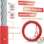 Supet Dog Tie Out Cable and Stake 32/16/10 ft Outdoor, Yard and Camping, for Medium to Large Dogs Up to 125 lbs, 16" Stake, 32/16/10 ft Cable with Durable Spring and Metal Hooks for Outdoor