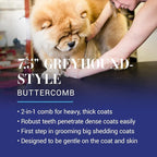 Chris Christensen 003 7.5 in. F/XC Greyhound-Style Butter Comb, Groom Like a Professional, Rounded Corners Prevent Friction and Breakage, Solid Brass Spin with Steel Teeth, Chrome Finish.