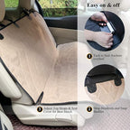 VIVAGLORY Dog Seat Cover Pet Seat Protector, Large, Heather Khaki | Backseat Cover for Car Suv & Truck, Back Rear Backseat Bench Protector