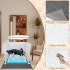FHTONGE Large Cat Litter Box Enclosure Splash Guard with Litter Catch Mat | Litter Pan Privacy Screen for Floor Wall Protector, Universal Kitten Toilet Box Cover Hideaway Divider, Pee Shield Surround