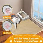 Cat Litter Box Mat-Super Large 47''x36'' Litter Trapping Mat for Cat-XXL Litterbox Matt for Floor-2 Layer Catcher Rug for Pet kitty Litterbox-Waterproof Urine Proof,Non-Slip