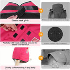 BEAUTYZOO Dog Winter Coat for Large Dogs Waterproof, Warm Reflective Great Dane Oxford Canvas Jacket, Fleece Dog Cold Weather Coats Windproof for Female Male Dogs, Rose Pink L