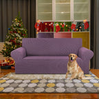 Stretch Loveseat Couch Cover, 2 Cushion Couch Slipcover,Dark Purple | 1-Piece Washable Sofa Cover Pet Friendly (55"-78") Furniture Protector Soft Jacquard, Elastic Bottom for Dogs & Kids