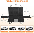 PETICON F150 Floor Cover for Crew Cab Trucks with Fold-Up & Split Seats | Split Zipper, Waterproof & Scratch-Resistant 600D Oxford, Side Door Flaps, Non-slip Base, Protects Interior, Machine Washable