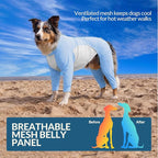 ROZKITCH Dog Sun Protection Shirt, UV Shirt Dog Pyjamas Lightweight Breathable Cooling Vest, Quick Dry Summer Clothes Soft & Comfortable Reduce the Need for Post-Hike Grooming(Yellow, L) Blue L