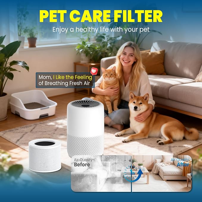 Core Mini Filter Replacement for LEVOIT Core mini-P Air Purifier，2 Pack | 2 Filter & 10 Fragrance Sponge，3-in-1High-Efficiency Materials With Activated Carbon Air Pets, Odor and Smoke