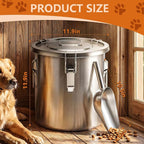 20LB Stainless Steel Dog Food Storage Container with Lid & Scoop, Large Dog Food Storage Container for Dry Pet Food, Metal Dog Food Container, Pet Food Storage Container for Kibble