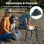 Elevated Dog Bowl Stand for Large Dogs, Adjustable Height & Width,Single Raised Dog Food Water Holder,Bowl Not Included