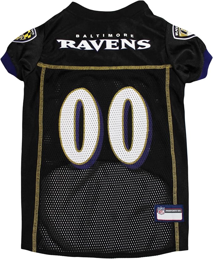 Pets First NFL Baltimore Ravens Dog Jersey, Size Medium, Football Shirt Costume for Pet, Dog Sports T-Shirt, NFL Team Clothing for Cats, Licensed Pet Apparel Available in 7 Sizes and 32 Teams