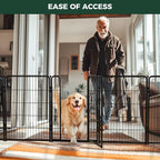 FXW Dog Gate, Extra Wide Adjustable for Openings Up to 55", 40" H | Flexible Space Control, Easy Walk-Through Access, 1 Panel + 1 Gate, For Medium & Large Dogs, Garage Use