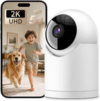 𝟐𝐊 Indoor Cameras for Home Security, for indoor Baby Pet Dog Cat Nanny | Auto tracking,5G&2.4G WiFi,Work with Alexa,AI Voice Output,Instant Alert,Night Vision,IP65