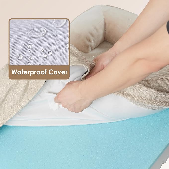 EHEYCIGA Orthopedic Dog Beds for Extra Large Dogs, Waterproof Memory Foam XL Pet Bed with Sides, Non-Slip Bottom and Egg-Crate Foam Big Dog Couch Bed with Washable Removable Cover, Beige | Non-Slip Bottom and Egg-Crate Memory Foam Big Dog Couch Bed wit...