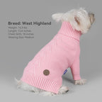 cyeollo Dog Sweater Long Sleeve Knitted Turtleneck Pullover Warm Clothes | Ultra Soft Warm Knit, Full Coverage, 4-Way Stretch for Easy Movement, Easy On & Off, Winter Daily Wear for Small Dogs