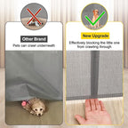 Reinforced 42” Tall x 130” Extra Wide Retractable Dog Gate Extra Tall Pet Gate with Rods to Prevent Crawling Through, Long Baby Gates for Dogs Child Safety Gate Mesh Dog Gate Indoor Outdoor, Gray