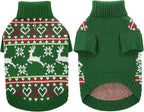 Queenmore Dog Christmas Sweater,Turtleneck Knitted Pullover Xmas Dog Clothes Sweatshirt,Pet Christmas Outfit, Warm Doggy Sweaters for Small Dogs Boy Girl S