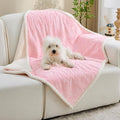 Pet Blankets for Cats - Waterproof Cat Blanket Washable - Sherpa Fleece Puppy Blanket, Soft Plush Reversible Throw Protector for Bed Couch Car Sofa, 25"X30", Pink Bows