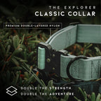 MADE TO ROAM Control Dog Collar | Leather Handle & Heavy Duty Metal Buckle | Premium adjustable collar with vegan leather handle. Fits medium to large dogs. 15 colors. Matching leash & harness