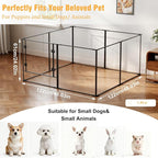 Acrylic Dog playpen Indoor: Clear Puppy Pen for Small Medium Dogs Cats with Metal Frame - 8panels 24inch Tall Transparent pet Fence with Door for Rabbits Guinea Pig